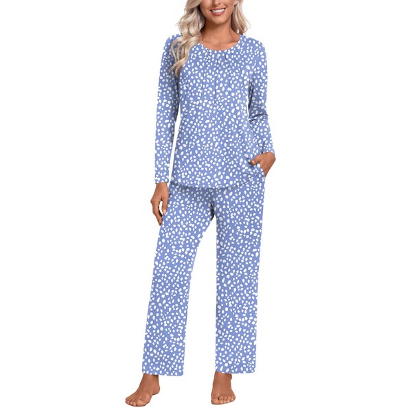 Anyhold Plus Size Womens Fall 2 Piece Pajama Sets Long