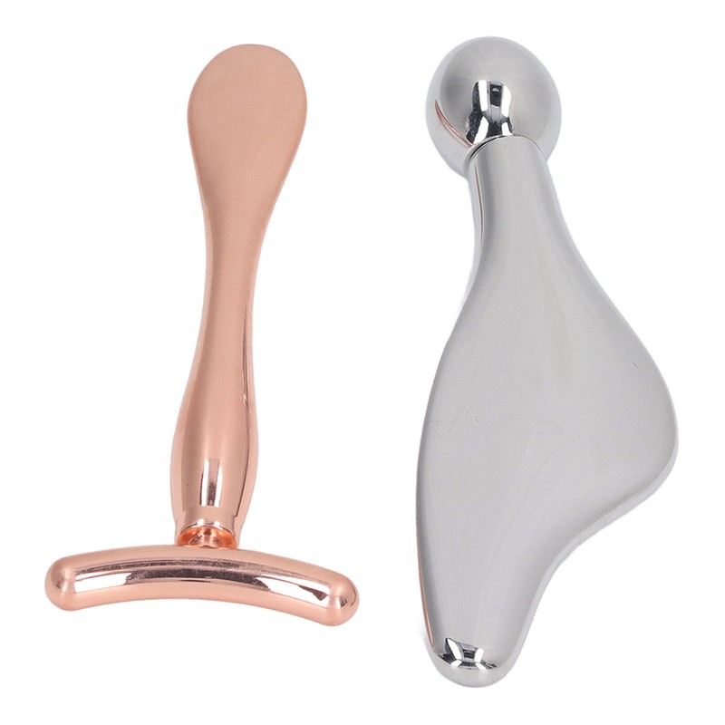 2pcs Metal Face Roller Set Zinc Alloy Facial Roller Massager