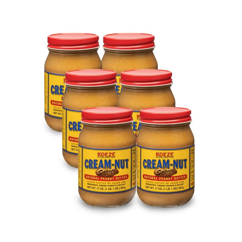 Case of Cream Nut Natural Smooth Peanut Butter - (6