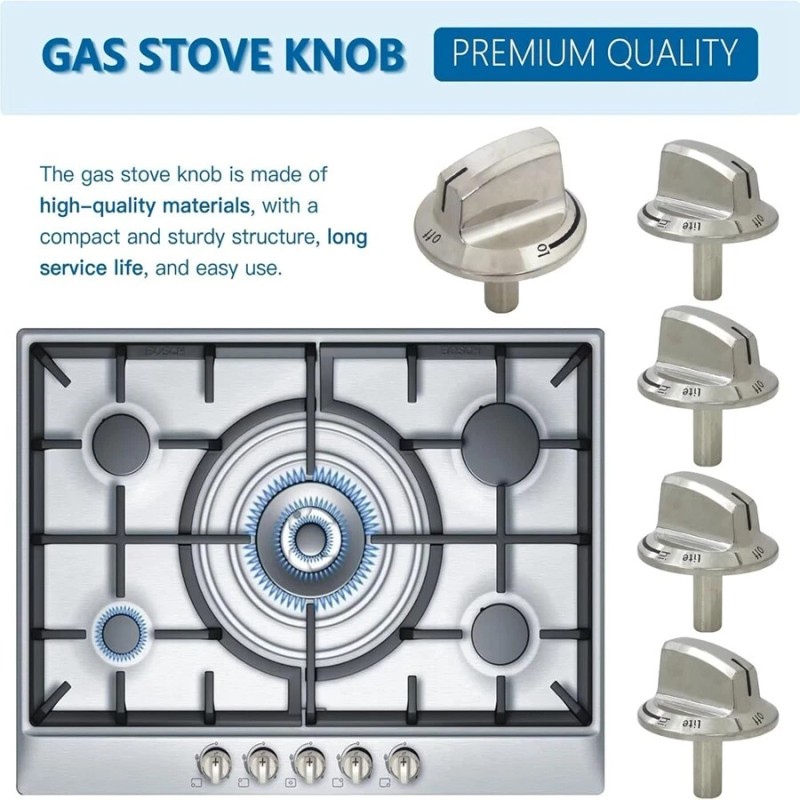 For Frigidaire 5PCS Fit for Gas Range Knobs Stove Parts