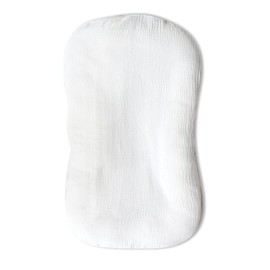 Muslin Baby Lounger Cover Soft Organic Cotton Slipcover Fits Newborn Lounger for Baby Boys and Girls (White)