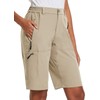 baleaf Women's Khaki Hiking Long Shorts 10 Inches Quick Dry Stretch with Pockets UPF 50+ for Golf Work Camping Khaki Size S