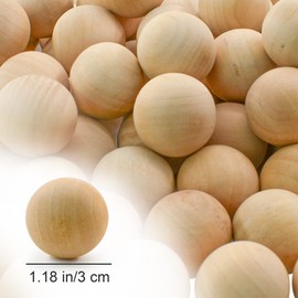 Enkrio 100Pcs Unfinished Wooden Balls 1.2inch Round Wooden Balls Small Craft Wood Balls for Home DIY Crafts