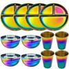 Ceiteo 12-Piece Stainless Steel Rainbow Dinnerware Set for 4