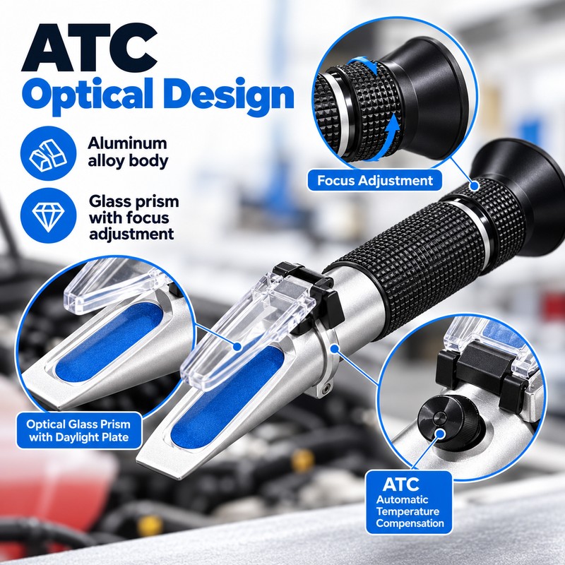 4-in-1 Automotive Antifreeze Refractometer for Car Fluid Testing – ATC