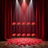Dwuww 10pcs Red Folding Rose Appearing Magic Tricks, Close Up