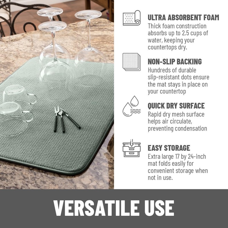 Microfibre Dish Drying mat XXL for Kitchen Draining Board Mat