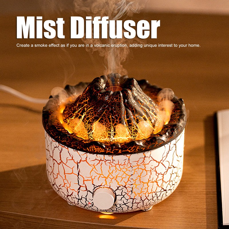 Volcano Diffuser with Remote Control 10W 560ml Tank 100‑240V 165mAh