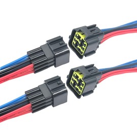 Set of 2 9 Pin Waterproof Electrical Connectors with 16AWG Cables (Male & Female) for Car, Truck, Motorcycle & Marine Applications