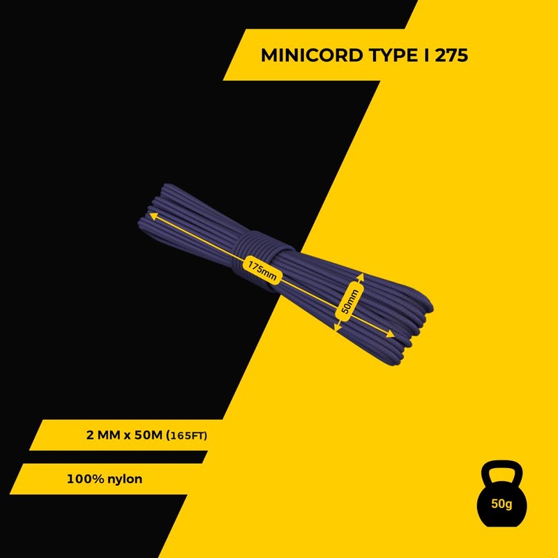 EdcX 2 mm Nylon Paracord 275 (15, 30, 50 and