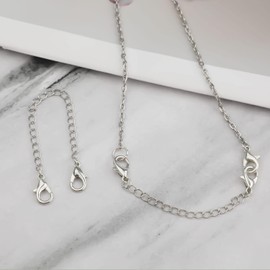 8pcs Extension for Necklace, 4 Size Jewelry Extenders Necklace Chain Extender Extension Chain for Jewelry Making Necklace Bracelet Anklet (Silver)