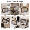 Cosmetiqueras Transparentes 3 Piezas de PVC, Bordes Negros, 18 x