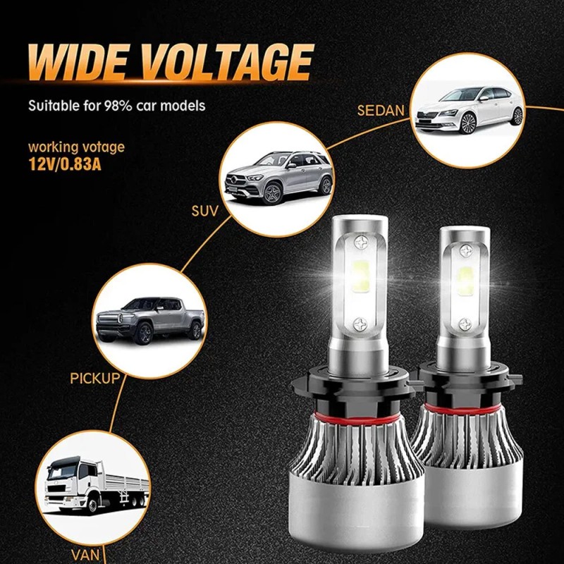 Unbranded Pair DOT 7 inch LED Headlight Hi/Lo Beam Sealed