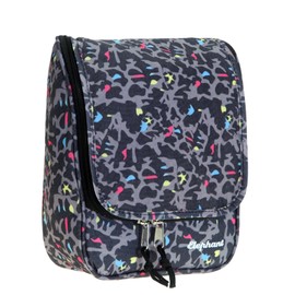 ELEPHANT Toiletry Bag Wash Bag Beauty Case for Hanging / Hanging with Hooks, Neon Leopard (Grey Black Dots), Toiletry bag