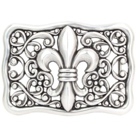 BELTINGER Belt Buckle Lily 4.0 cm | Buckle Interchangeable Buckle Belt Buckle 40 mm Solid | Interchangeable Belt up to 4 cm, silver