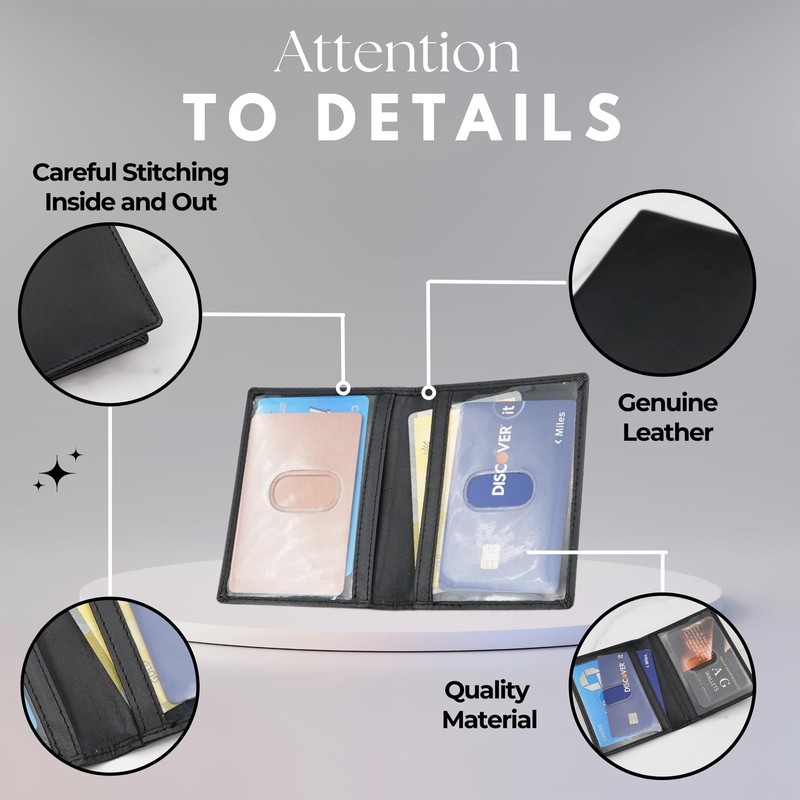 AG Wallets AG Wallets 2 ID Leather Bifold License Holder