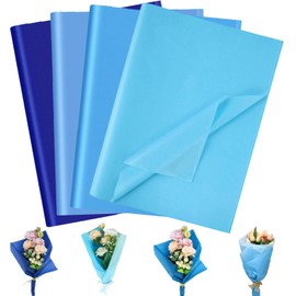 Jwssor Blue Tissue Paper,20sheets Blue Wrapping Paper,50x35cm Multi Colored Tissue Paper