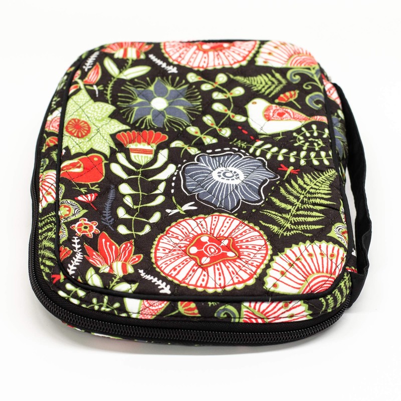 Dicksons Love Never Fails Floral Pattern Quilted Cotton Zippered Bible