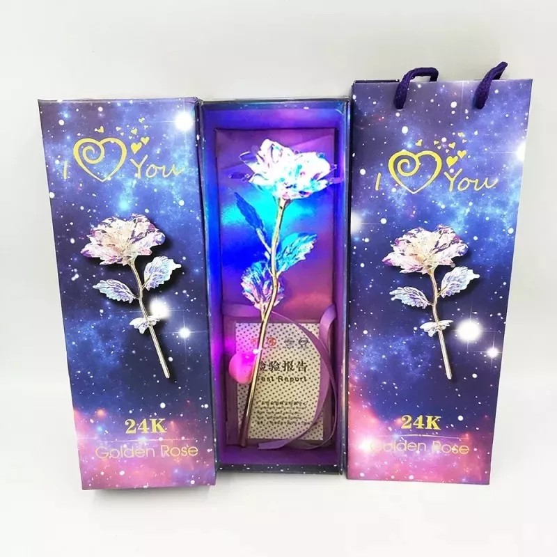 Golden Rose Rosa Led Tornasol Regalo Mamá 10 De Mamá