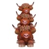 Nemesis Now Highland Totem Highland 3 Cows Figurine, Resin, Brown,