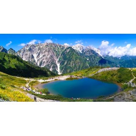 Painting Style Wallpaper Poster (Removable Sticker) -How to Take the Earth- Superb View of Happo Pond and Climbing Mount Karamatsudake Transceiver Panorama Japanese Superb Scenery Caracro C-ZJP-033S1 (Panorama S Edition 1152mm x 576mm) Architectural Wall