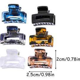 24Pcs Square Hair Claws Strong Hold Small Hair Clips Non Slip Mini Claw Clips for Women Girls