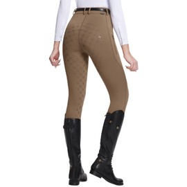baleaf Womens Horse Riding Pants Equestrian Full Seat Breeches Horseback Tights Silicone Zipped Pocket Brown L