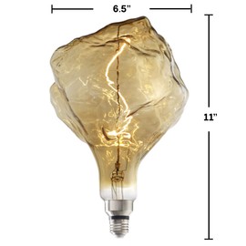 Bulbrite LED Grand Filament Nostalgic Iceberg Shaped Light Bulb, 60 Watt Equivalent, 2000K, Antique