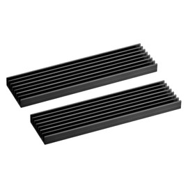 sourcing map 2 Pack M.2 22110 Nvme SSD Heatsink Cooler with Thermal Pad Alloy Aluminium Heat Sink Cooling Sink for PC 100 x 22 x 30 mm Black