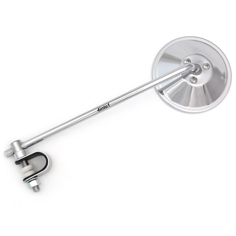 4" Chrome Extra Long Clamp-On Mirror - Long Stem