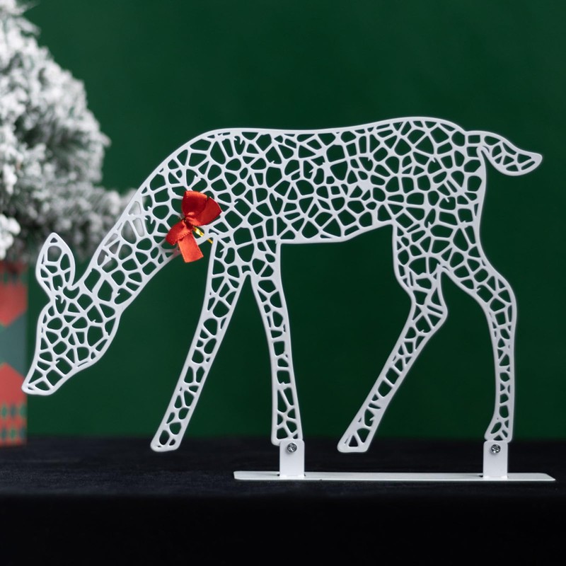 3Pcs Lighted Christmas Decoration Deer, Iron LED Reindeer Family Set,