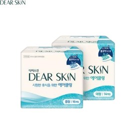 DEAR SKIN Air Cooling Sanitary Pads 2Packs [Medium/Large], Size1#$%Size2:Large 14pcs-Large 14pcs