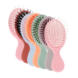 FRCOLOR Mini Detangling Hair Brush Set 6pcs Small Travel Hair Brush Soft Bristles for Home and Travel