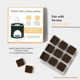 White Sage and Palo Santo Incense Bricks by Aromafume | 3x9 Bricks | Sage Incense for Cleansing Negative Energy & Protection | Sage for Smokeless Smudging & Spiritual Cleansing | Refill Pack