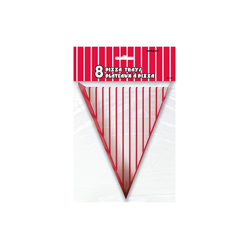 Unique Ball Game Party Paper Pizza Trays, 8ct, Red, One