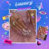 Pizadix 82 pcs Sliver Pink Nail Charms Y2K Set with
