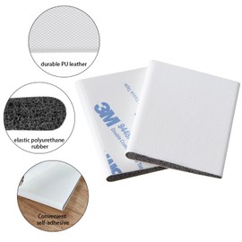 QDiShi 6 Pieces Self-Adhesive Door Corner Seals,Door Frame Seal Corner Foam Weather Stripping Draft Stopper for Weather Protection, for Isolation of Noise (White)