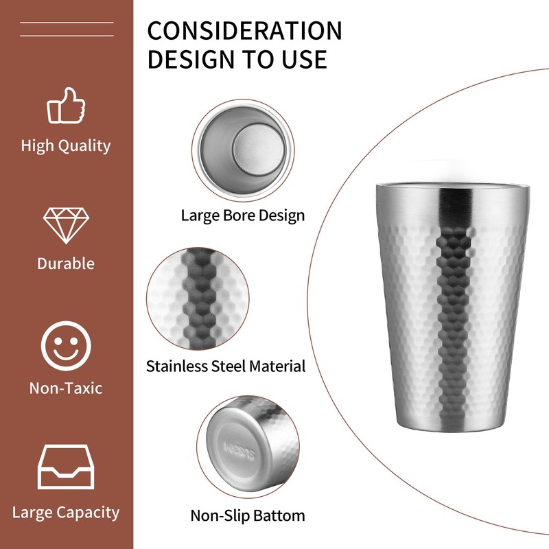 BEFOY Pint Cup - 16oz Double Layer Cup Wall Stainless