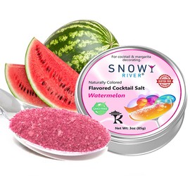 Snowy River Naturally Flavored Cocktail Salt (1x3oz Tin), Colored and Flavored Margarita Rimming Salt, Beverage Rimmer, Drink Salt, Decorative Salt for all occassions (Watermelon)