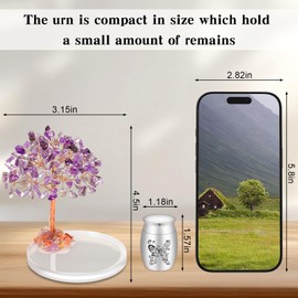 Kagrec Small Urn for Human Ashes Keepsake Crystal Tree of Life Cremation Mini Urn for Ashes Memorial