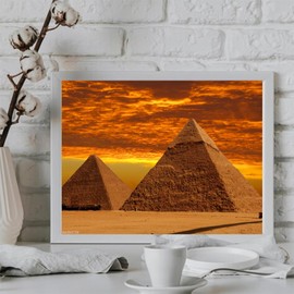 WUIVCTR Paint by Number, Egyptian Desert Pyramid Adult Crafts Adults' Paint-by-Number Kits, Room Decor Gift for Birthday Festival (16x20 inch, No Frame)