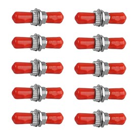 FYBOPTWU - 10 pcs ST to ST Fiber Optic Coupler Adapters St Barrel Connectors ST Couplers for Extending ST Single Mode Cables Cleaned ST Adapters Ready to Use - SM SX ST Connectors