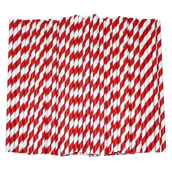 DDKY Pack of 100 Degradable Paper Straws, Disposable Straws, Paper