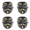 Set of 4 Black V for Vendetta Guy Fawkes Anonymous