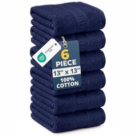 LANE LINEN Paquete de 6 toallitas - Calidad de SPA y salón - Toallitas faciales 100% algodón Hilado en Anillo - Suaves y ultraabsorbentes para Cuerpo, Belleza, hogar y Gimnasio - Toallas de Dedo - 33