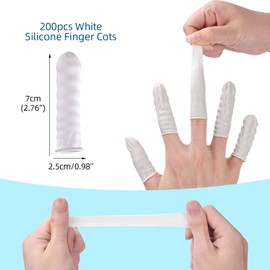 BAMTTOO Disposable Latex Finger Cots Anti Static Rubber Fingertips Protective Finger cots for Electronic Repair Handmade Apply Tattoo Supply Eyebrow Accessories (200pcs Finger Cots)