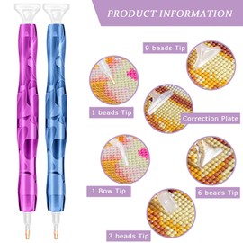 Pack of 34 Diamond Painting Pens, Diamond Painting Accessories Pens, Diamond Painting Accessories Pens, for DIY Diamond Painting, Embroidery, Nail Tool, Painting Craft