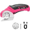 SnapFresh Cordless Electric Scissors, 4V Mini Cardboard Cutter (Hot Pink)