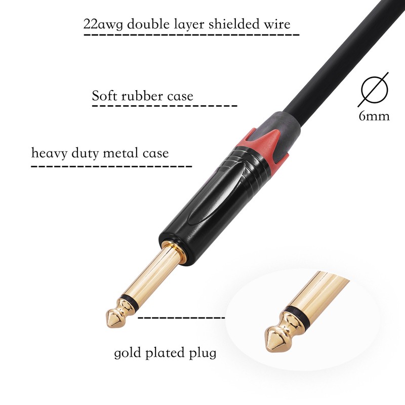 Dual 1/4 Inch to XLR Male Y Splitter Cable XLR