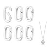 Pack of 6 Mini Carabiner Silver-Plated Chain Clasp Secure Clasp